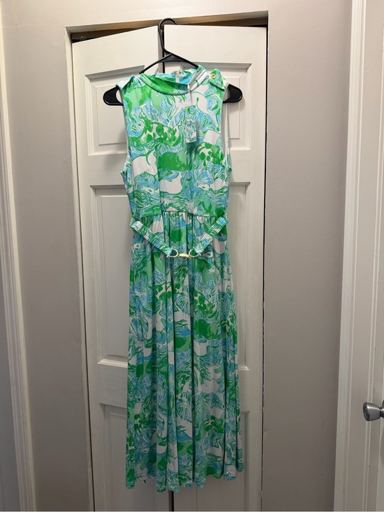 Lilly Pulitzer Dresses & Skirts - NWT LILLY PULITZER COLMAN MIDI DRESS SIZE 8 CAPRI BLUE GALLOPING GALS